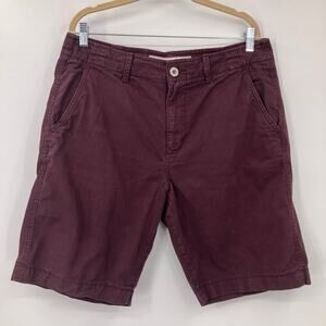 American Eagle Maroon Eggplant Red Purple Pockets Zip Button Classic Chino Short